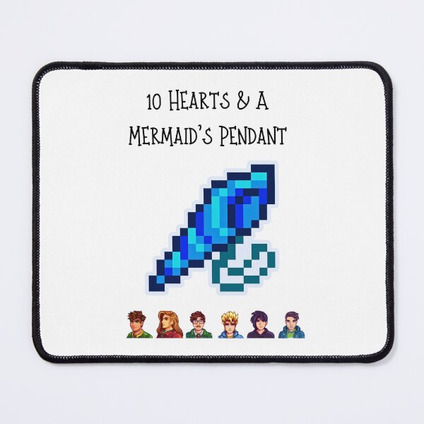 Item preview, Stardew Valley Bachelors - 10 Hearts & Mermaid's Pendant designed and sold by Cozy Moss Studio.