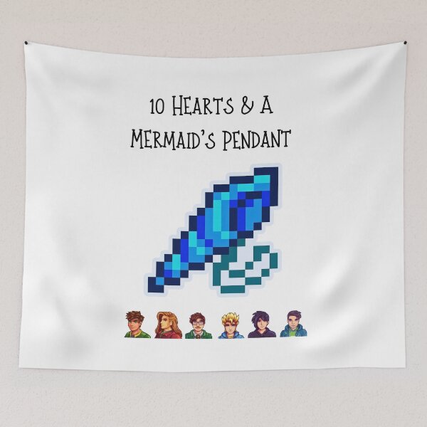 Item preview, Stardew Valley Bachelors - 10 Hearts & Mermaid's Pendant designed and sold by Cozy Moss Studio.