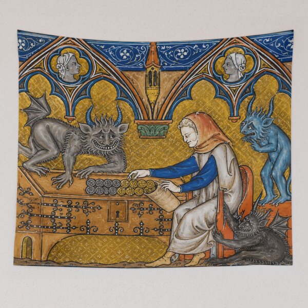 Item preview, Medieval Manuscript Demon Illustration for Dark Academia Collectors   designed and sold by RickE.