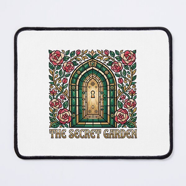Item preview, The Secret Garden Stained Glass Arched Keyhole Door Art designed and sold by Fenay Designs.