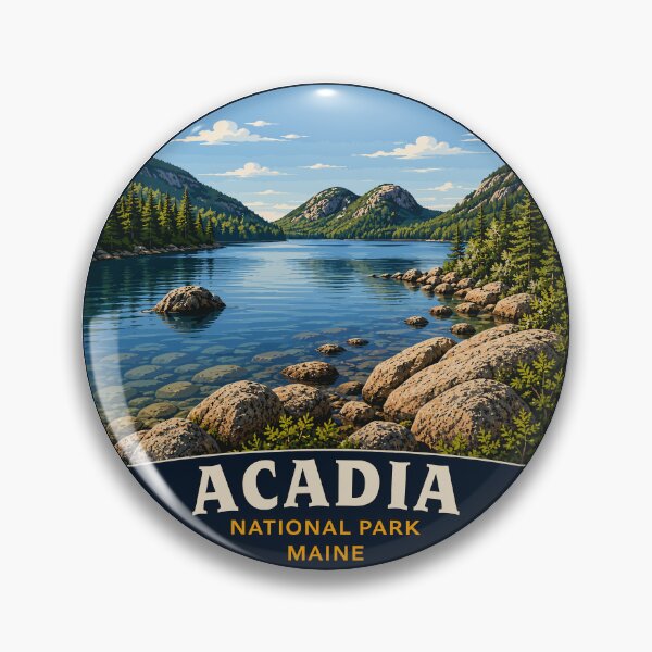 Item preview, Acadia National Park Maine US Retro Badge designed and sold by Gideon Emmerich.