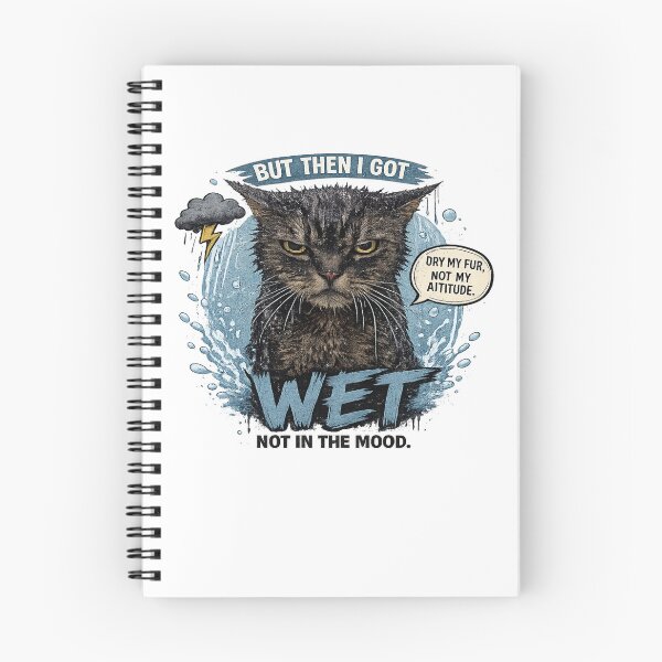 Item preview, Funny Wet Cat T-Shirt – Grumpy Cat After Bath Meme Graphic Tee designed and sold by ELVIN DESIGNS.