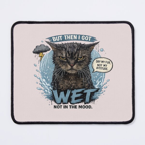 Item preview, Funny Wet Cat T-Shirt – Grumpy Cat After Bath Meme Graphic Tee designed and sold by ELVIN DESIGNS.