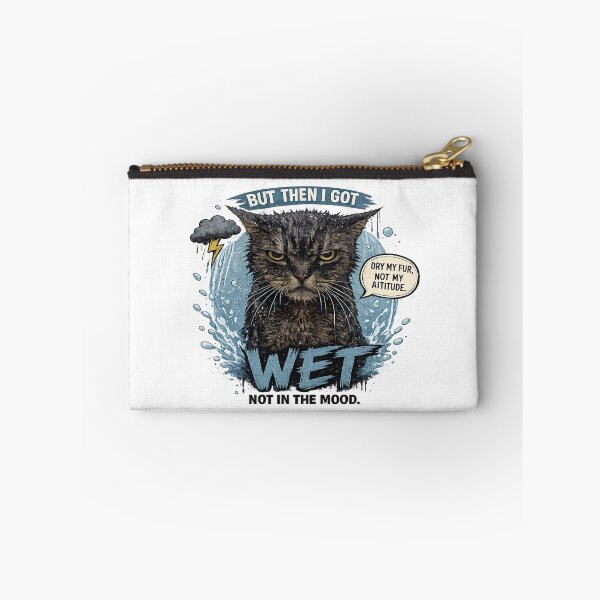 Item preview, Funny Wet Cat T-Shirt – Grumpy Cat After Bath Meme Graphic Tee designed and sold by ELVIN DESIGNS.
