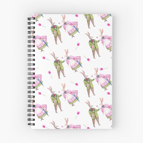 Item preview, Spring Rabbit Romance Watercolor Pattern designed and sold by White Rabbit Design .