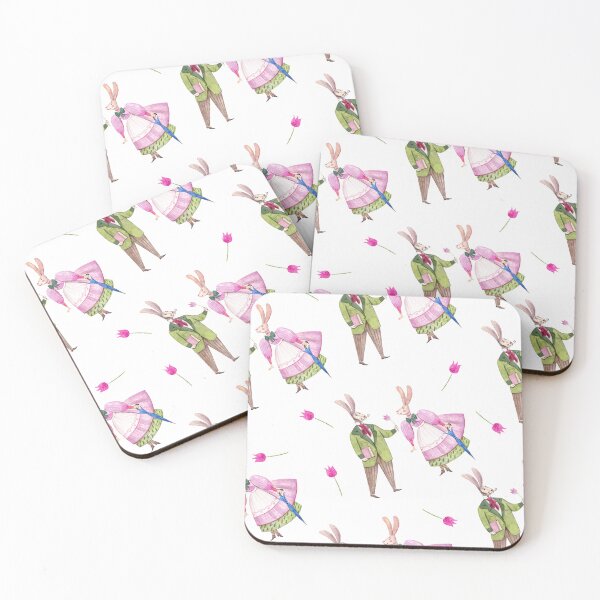 Item preview, Spring Rabbit Romance Watercolor Pattern designed and sold by White Rabbit Design .