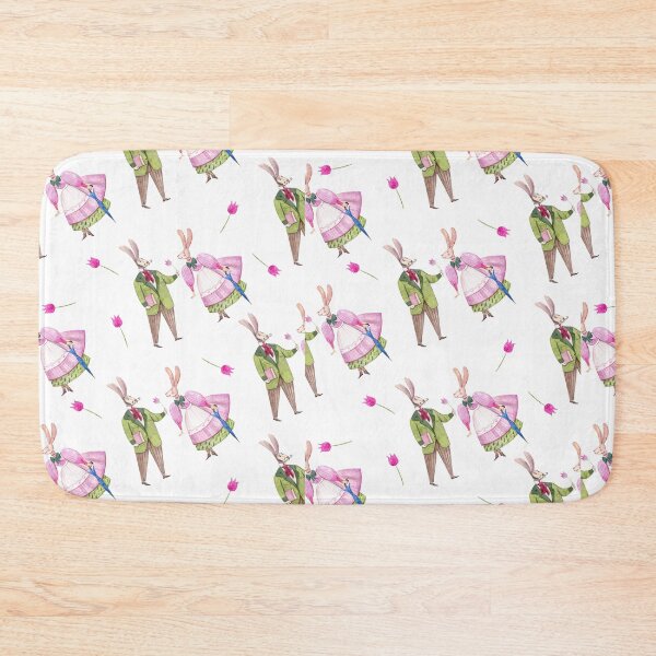 Item preview, Spring Rabbit Romance Watercolor Pattern designed and sold by White Rabbit Design .