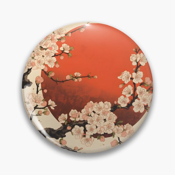 Item preview, Traditional Japanese Cherry Blossom Sakura Red Sun Art designed and sold by Luna-Flow.
