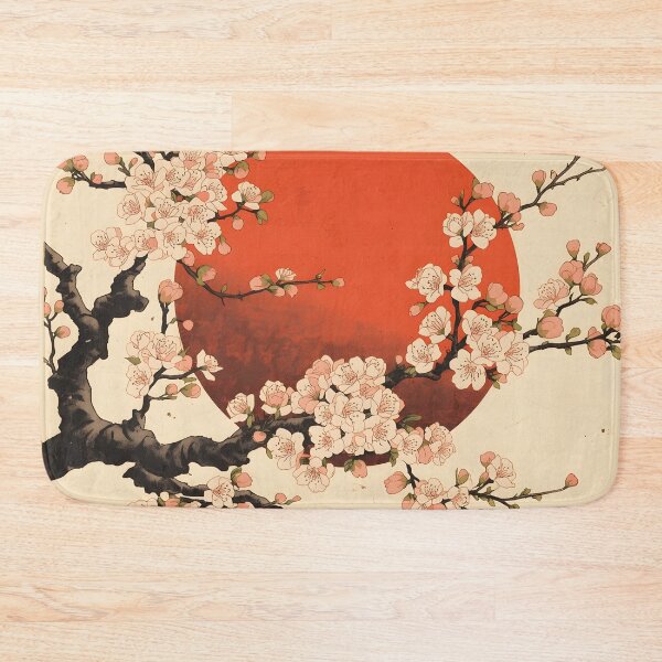 Item preview, Traditional Japanese Cherry Blossom Sakura Red Sun Art designed and sold by Luna-Flow.