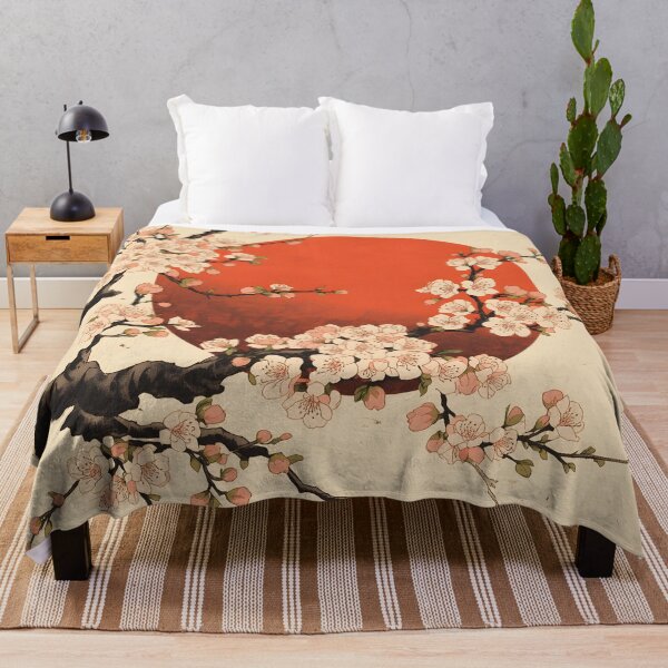 Item preview, Traditional Japanese Cherry Blossom Sakura Red Sun Art designed and sold by Luna-Flow.