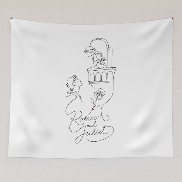 Item preview, Romeo and Juliet Continuous Line Art Balcony Romance designed and sold by Fenay Designs.