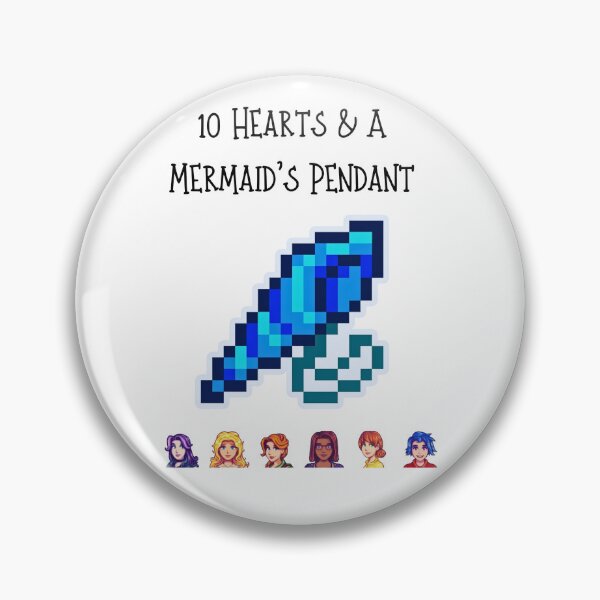 Item preview, Stardew Valley Bachelorettes - 10 Hearts & Mermaid's Pendant designed and sold by Cozy Moss Studio.
