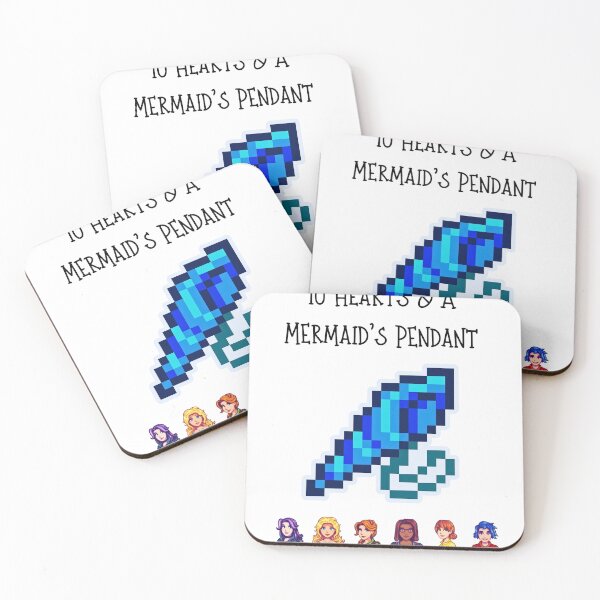Item preview, Stardew Valley Bachelorettes - 10 Hearts & Mermaid's Pendant designed and sold by Cozy Moss Studio.