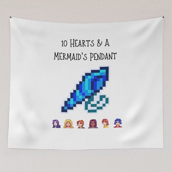 Item preview, Stardew Valley Bachelorettes - 10 Hearts & Mermaid's Pendant designed and sold by Cozy Moss Studio.