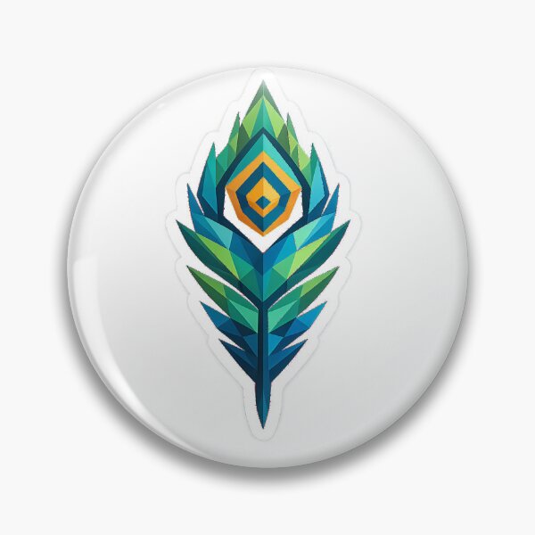 Item preview, Geometric Peacock Feather Sticker designed and sold by naruto4925.
