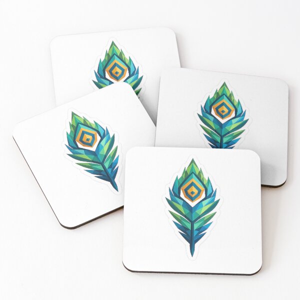 Item preview, Geometric Peacock Feather Sticker designed and sold by naruto4925.