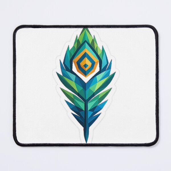 Item preview, Geometric Peacock Feather Sticker designed and sold by naruto4925.