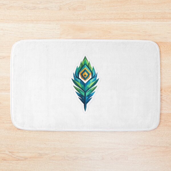 Item preview, Geometric Peacock Feather Sticker designed and sold by naruto4925.