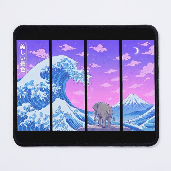 Item preview, Funny Elephant Japanese Kanagawa Wave Vapor Japan Boys Girls Kids designed and sold by FurryHavenPH.