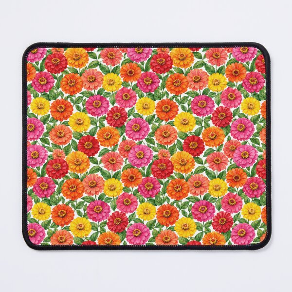 Item preview, Zinnia Garden Bright Watercolor Seamless Floral Pattern designed and sold by Inkworksbyshery.