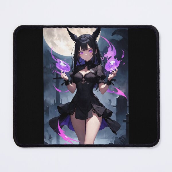 Item preview, Gothic Anime Sorceress with Purple Magic Flames designed and sold by iloveanimechibi.