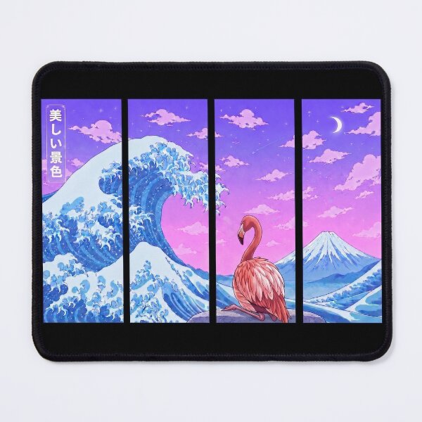 Item preview, Funny Flamingo Japanese Kanagawa Wave Vapor Japan Boys Girls Kids designed and sold by FurryHavenPH.