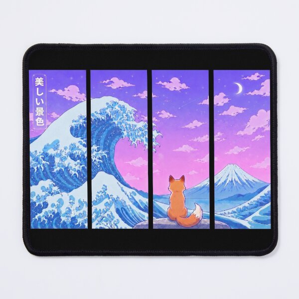 Item preview, Funny Fox Japanese Kanagawa Wave Vapor Japan Boys Girls Kids designed and sold by FurryHavenPH.