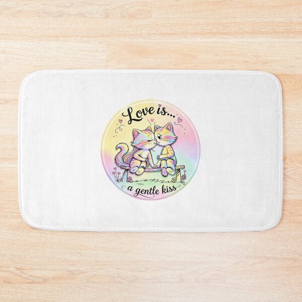 Item preview, ​Love Is A Gentle Kiss - Cute Pastel Cats Illustration designed and sold by mimiartes.