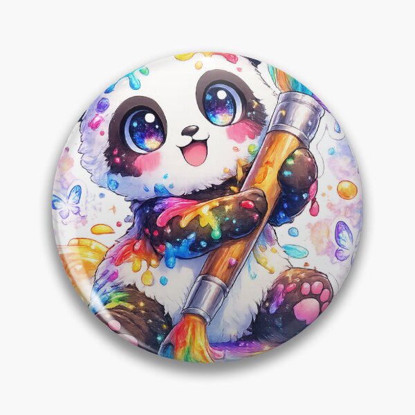 Item preview, Rainbow Paint Panda – Color Splash Sticker designed and sold by blossomfun.