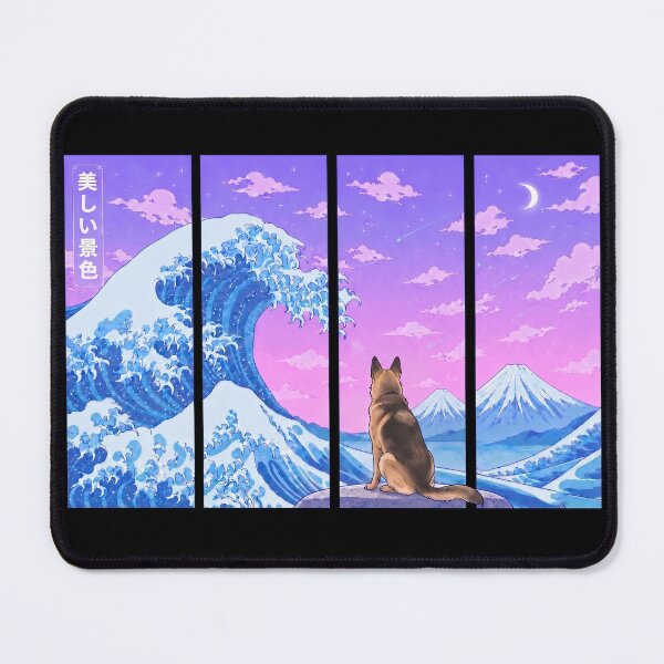 Item preview, Funny German Shepherd Japanese Kanagawa Wave Vapor Japan Boys Girls Kids designed and sold by FurryHavenPH.