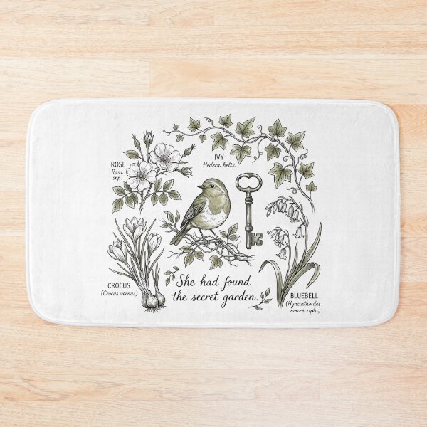 Item preview, She Had Found The Secret Garden Vintage Robin Botanical Art designed and sold by Fenay Designs.