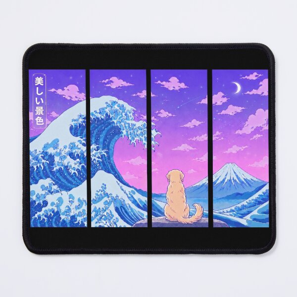 Item preview, Funny Golden Retriever Japanese Kanagawa Wave Vapor Japan Boys Girls Kids designed and sold by FurryHavenPH.