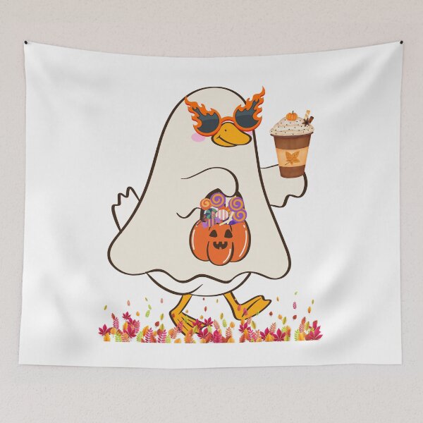 Item preview, Cute Spooky Season Ghost Duck Watercolor Style Design. designed and sold by VibranPalette.