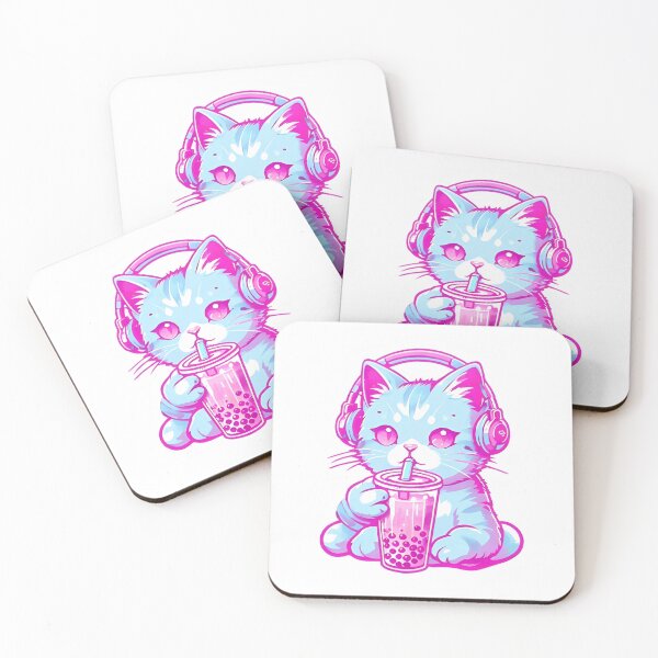 Item preview, 90s Retro Anime Cat Drinking designed and sold by 77Clover.