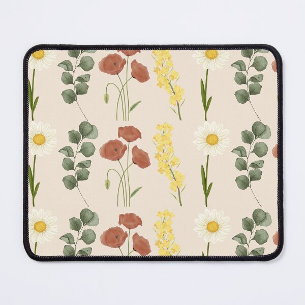Item preview, Wildflower Botanical Stripe Pattern | Daisy, Poppy & Eucalyptus Watercolor Seamless designed and sold by Dino-Lune.