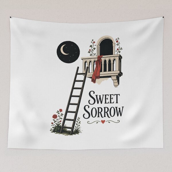 Item preview, Sweet Sorrow Romeo and Juliet Ladder Balcony Scene Art designed and sold by Fenay Designs.