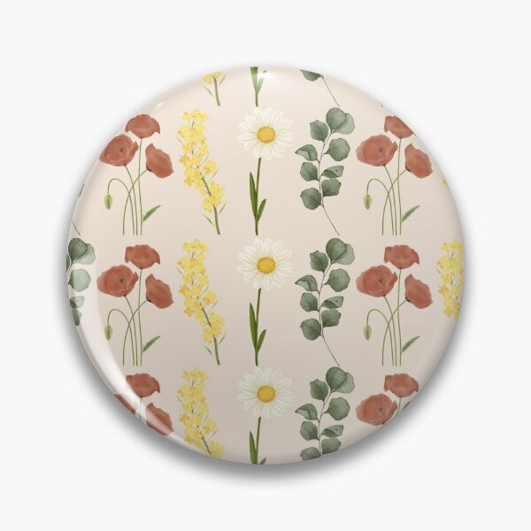 Item preview, Wildflower Botanical Stripe Pattern | Daisy, Poppy & Eucalyptus Watercolor Seamless designed and sold by Dino-Lune.