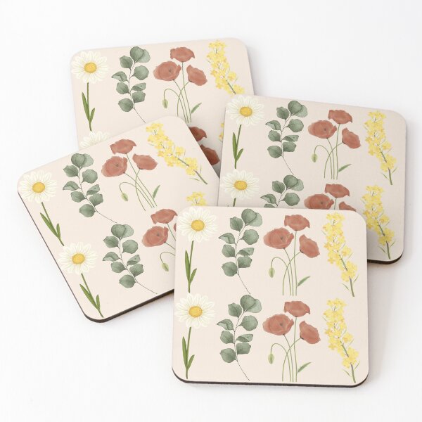 Item preview, Wildflower Botanical Stripe Pattern | Daisy, Poppy & Eucalyptus Watercolor Seamless designed and sold by Dino-Lune.