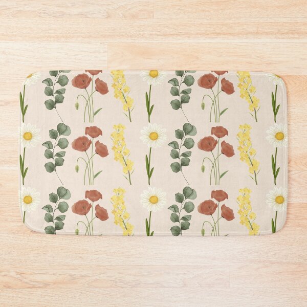 Item preview, Wildflower Botanical Stripe Pattern | Daisy, Poppy & Eucalyptus Watercolor Seamless designed and sold by Dino-Lune.