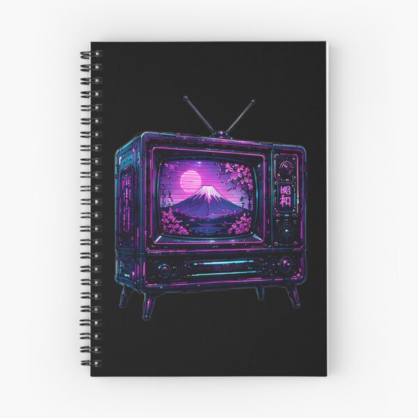 Item preview, Showa Retro TV – Neon Fuji & Sakura Vaporwave designed and sold by kummo-0319.