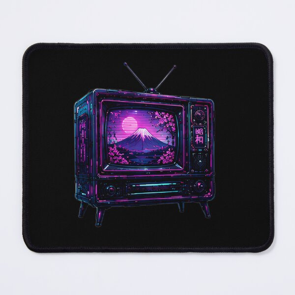Item preview, Showa Retro TV – Neon Fuji & Sakura Vaporwave designed and sold by kummo-0319.