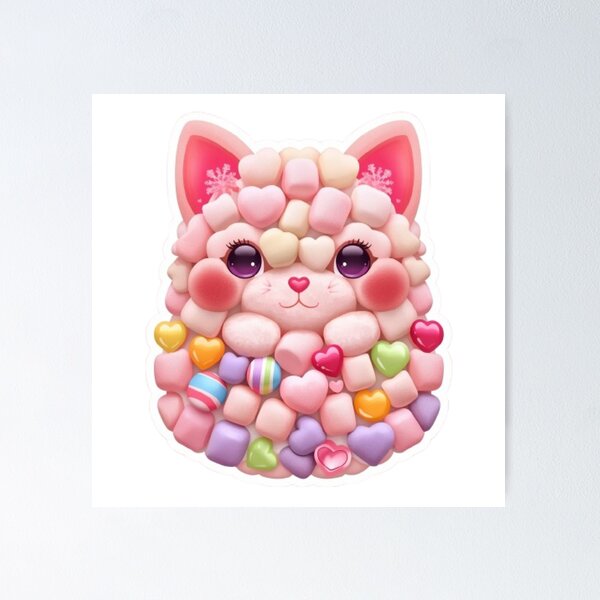 Item preview, Marshmallow Cat Kawaii Sticker designed and sold by Stylestickers55.