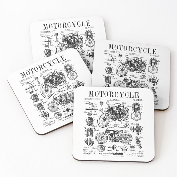 Item preview, Motorcycle Motorbike Motorcyclist Biker Vintage Patent Print designed and sold by GrandeDuc.