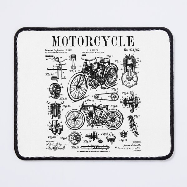 Item preview, Motorcycle Motorbike Motorcyclist Biker Vintage Patent Print designed and sold by GrandeDuc.