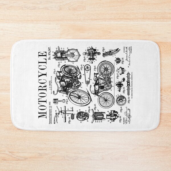 Item preview, Motorcycle Motorbike Motorcyclist Biker Vintage Patent Print designed and sold by GrandeDuc.