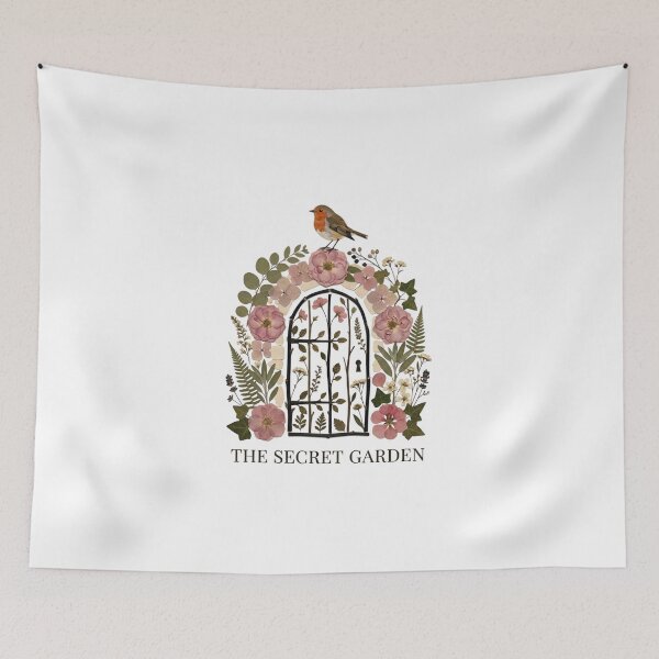 Item preview, Pressed Dried Flowers Gate The Secret Garden Robin Art designed and sold by Fenay Designs.