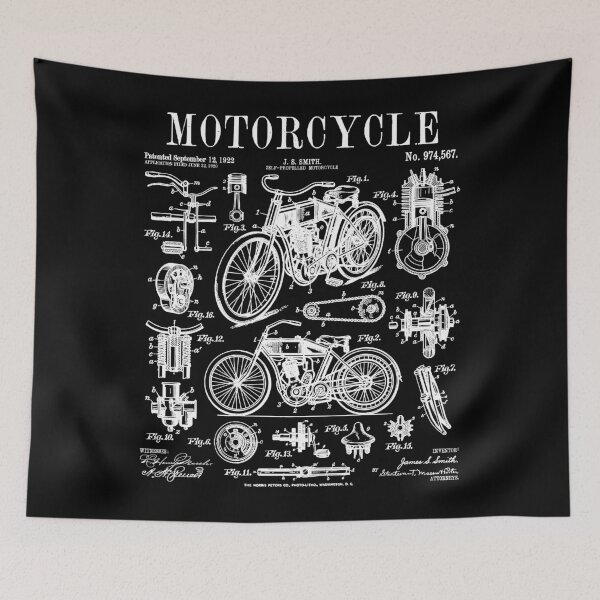 Item preview, Motorcycle Motorbike Motorcyclist Biker Vintage Patent Print designed and sold by GrandeDuc.