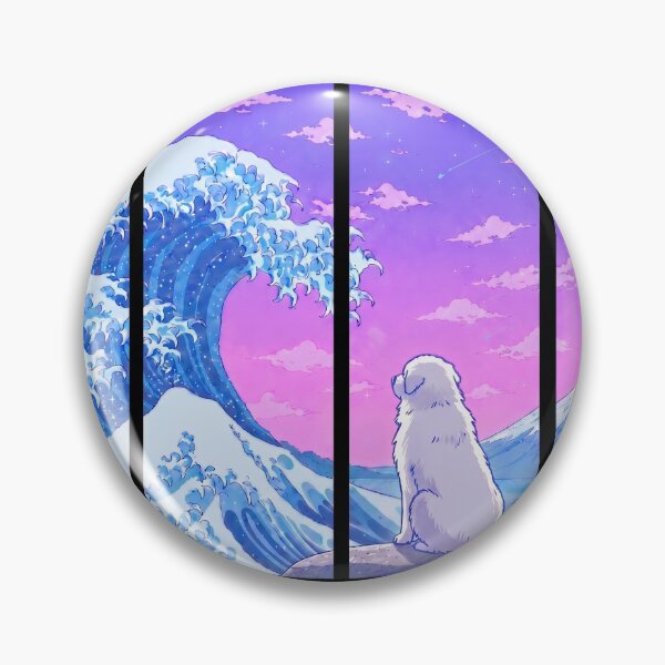 Item preview, Funny Great Pyrenees Japanese Kanagawa Wave Vapor Japan Boys Girls Kids designed and sold by FurryHavenPH.