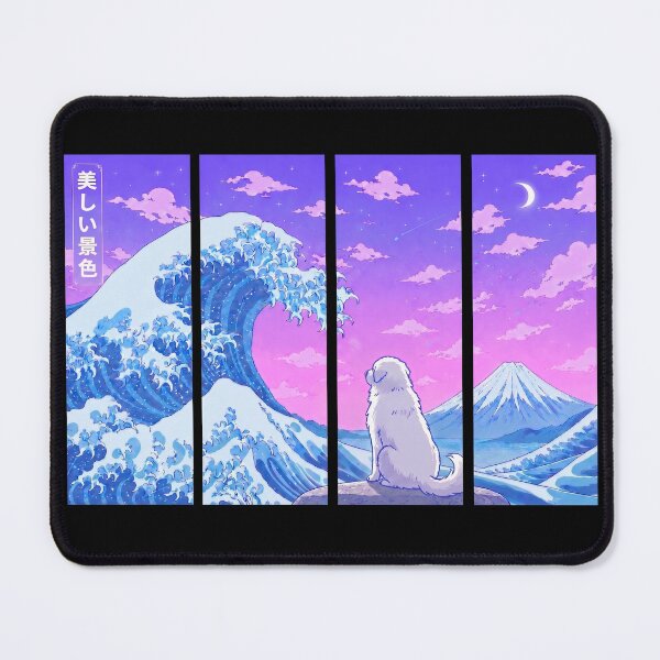 Item preview, Funny Great Pyrenees Japanese Kanagawa Wave Vapor Japan Boys Girls Kids designed and sold by FurryHavenPH.