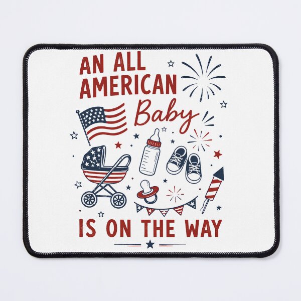 Item preview, An All American Baby Is On The Way Founding Father Pregnancy Announcement 4th of July Art designed and sold by VGAfanatic.